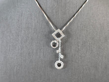 Load image into Gallery viewer, Womens Vintage Estate Sterling Silver CZ Modernist Pendant Necklace 5.0g E4041