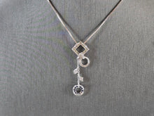 Load image into Gallery viewer, Womens Vintage Estate Sterling Silver CZ Modernist Pendant Necklace 5.0g E4041