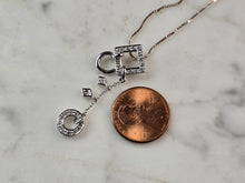 Load image into Gallery viewer, Womens Vintage Estate Sterling Silver CZ Modernist Pendant Necklace 5.0g E4041