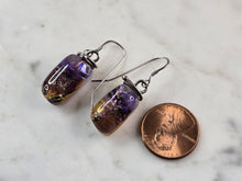 Load image into Gallery viewer, Womens Sterling Silver Modernist Dichroic Earrings 7.5g E4069