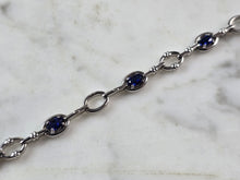 Load image into Gallery viewer, Womens Vintage Estate Sterling Silver Modernist Sapphire Bracelet 9.2g #E4074