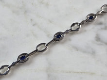 Load image into Gallery viewer, Womens Vintage Estate Sterling Silver Modernist Sapphire Bracelet 9.2g #E4074