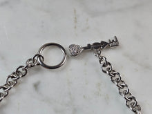 Load image into Gallery viewer, Womens Vintage Estate Sterling Silver Heart Love Charm Bracelet 14.7g E4077