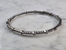 Load image into Gallery viewer, Womens Vintage Estate Sterling Silver CZ Modernist Bangle Bracelet 9.6g E4085