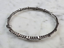 Load image into Gallery viewer, Womens Vintage Estate Sterling Silver CZ Modernist Bangle Bracelet 9.6g E4085