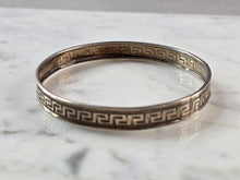 Load image into Gallery viewer, Womens Vintage Estate Sterling Silver Greek Key  Bangle Bracelet, 7.1g E4091