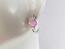 Load image into Gallery viewer, Womens Vintage Estate Sterling Silver Pink Opal Stone Earrings 2.7g E4107