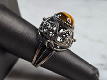 Load image into Gallery viewer, Womens Vintage Estate Sterling Silver Tigers Eye Cocktail Ring 7.1g E4110