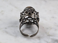 Load image into Gallery viewer, Womens Vintage Estate Sterling Silver Tigers Eye Cocktail Ring 7.1g E4110
