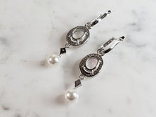 Load image into Gallery viewer, Womens Estate Sterling Silver Opal Earrings 7.0g E4113