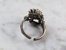 Load image into Gallery viewer, Womens Vintage Estate Sterling Silver Floral Tigers Eye Ring 4.9g E4117