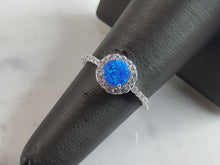 Load image into Gallery viewer, Womens Sterling Silver Modernist Blue Opal Ring 2.2g E4119