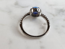 Load image into Gallery viewer, Womens Sterling Silver Modernist Blue Opal Ring 2.2g E4119