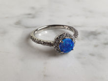 Load image into Gallery viewer, Womens Sterling Silver Modernist Blue Opal Ring 2.2g E4119