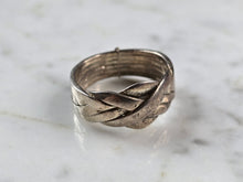 Load image into Gallery viewer, Womens Vintage Estate Sterling Silver Modernist Puzzle Ring 6.3g E4120