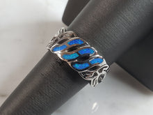 Load image into Gallery viewer, Womens Sterling Silver Modernist Blue Opal Ring 4.6g E4125