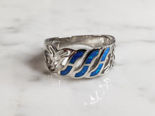 Load image into Gallery viewer, Womens Sterling Silver Modernist Blue Opal Ring 4.6g E4125