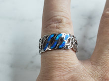 Load image into Gallery viewer, Womens Sterling Silver Modernist Blue Opal Ring 4.6g E4125