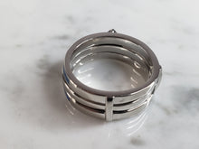 Load image into Gallery viewer, Womens Sterling Silver Modernist Blue Opal Star Ring 6.8g E4126
