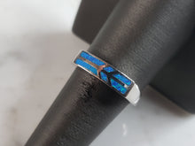 Load image into Gallery viewer, Womens Sterling Silver Modernist Blue Opal Ring 4.5g E4131