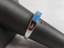 Load image into Gallery viewer, Womens Sterling Silver Modernist Blue Opal Ring 4.5g E4131