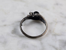 Load image into Gallery viewer, Womens Vintage Estate Sterling Silver Modernist Onyx Ring 1.7g E4139