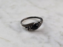 Load image into Gallery viewer, Womens Vintage Estate Sterling Silver Modernist Onyx Ring 1.7g E4139