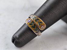 Load image into Gallery viewer, Womens Vintage Estate Sterling Silver Floral Enamel Siam Ring 2.3g E4143