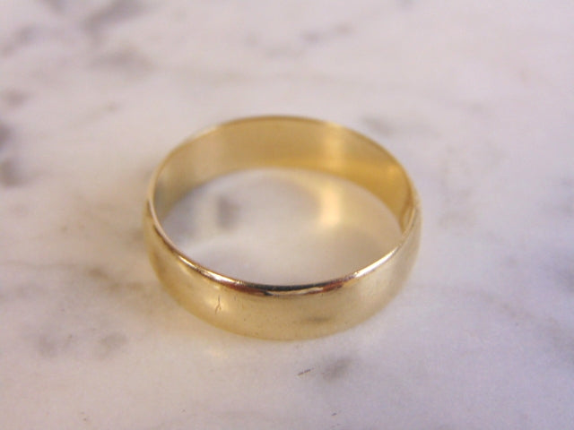 Mens Vintage Estate 14k Yellow Gold Wedding Band Ring 5.4g #E4156
