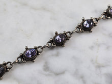 Load image into Gallery viewer, Womens Vintage Estate Sterling Silver Amethyst Bracelet 10.4g E4165