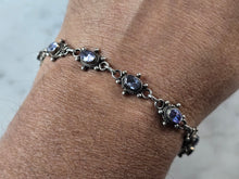 Load image into Gallery viewer, Womens Vintage Estate Sterling Silver Amethyst Bracelet 10.4g E4165