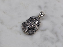 Load image into Gallery viewer, Womens Vintage Estate Sterling Silver CZ Jesus Pendant 1.6g E4171