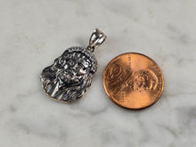 Load image into Gallery viewer, Womens Vintage Estate Sterling Silver CZ Jesus Pendant 1.6g E4171