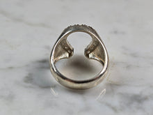 Load image into Gallery viewer, Mens Vintage Estate Sterling Silver CZ Horseshoe Ring 4.8g E4174