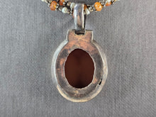 Load image into Gallery viewer, Womens Vintage Sterling Silver Carnelian Pendant Beaded Necklace 34.0g E4180