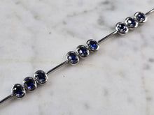 Load image into Gallery viewer, Womens Vintage Estate Sterling Silver Modernist Sapphire Bracelet 13.1g #E4181