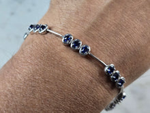Load image into Gallery viewer, Womens Vintage Estate Sterling Silver Modernist Sapphire Bracelet 13.1g #E4181