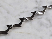 Load image into Gallery viewer, Womens Sterling Silver Blue Opal Dolphin Ocean Bracelet 10.9g E4189
