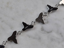 Load image into Gallery viewer, Womens Sterling Silver Blue Opal Whale Tail Ocean Bracelet 11.9g E4190