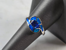Load image into Gallery viewer, Womens Sterling Silver Blue Opal Tanzanite Ring 3.5g E4193