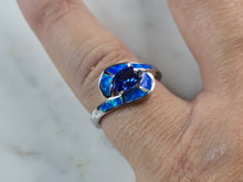Load image into Gallery viewer, Womens Sterling Silver Blue Opal Tanzanite Ring 3.5g E4193