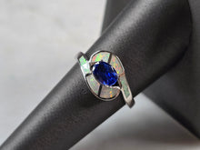 Load image into Gallery viewer, Womens Sterling Silver Opal Tanzanite Modernist Ring 3.3g E4194