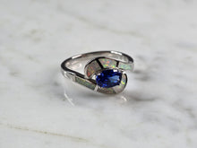 Load image into Gallery viewer, Womens Sterling Silver Opal Tanzanite Modernist Ring 3.3g E4194
