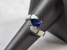 Load image into Gallery viewer, Womens Sterling Silver Opal Tanzanite Modernist Ring 3.8g E4195