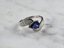 Load image into Gallery viewer, Womens Sterling Silver Opal Tanzanite Modernist Ring 3.8g E4195