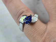 Load image into Gallery viewer, Womens Sterling Silver Opal Tanzanite Modernist Ring 3.8g E4195