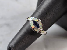 Load image into Gallery viewer, Womens Sterling Silver Opal Tanzanite Modernist Ring 3.6g E4198