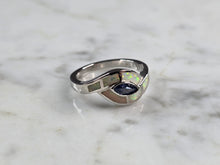 Load image into Gallery viewer, Womens Sterling Silver Opal Tanzanite Modernist Ring 3.6g E4198