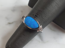 Load image into Gallery viewer, Womens Sterling Silver Modernist Blue Opal Ring 3.3g E4207