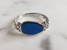 Load image into Gallery viewer, Womens Sterling Silver Modernist Blue Opal Ring 3.3g E4207